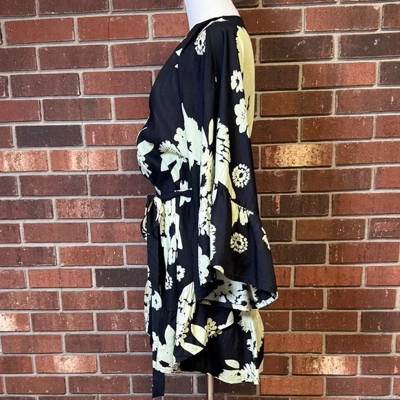 Anthropologie Bel Kazan Tie Ruffle Floral Printed Kaftan - Picture 10 of 16